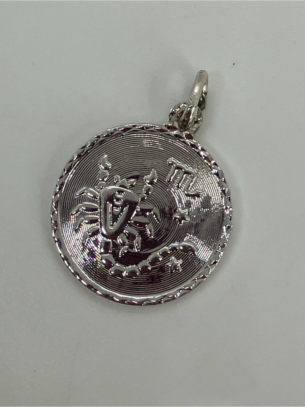 Vtg 925 Sterling Silver Scorpio Zodiac Medallion Coin Charm
